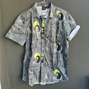 Nightmare before Christmas short sleeve button down men’s shirt